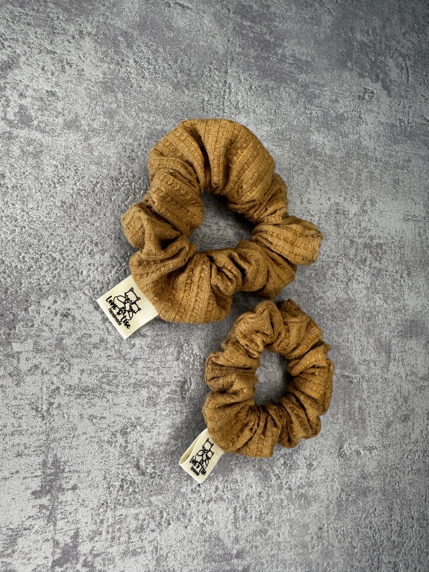 Waffeljersey Scrunchie braun