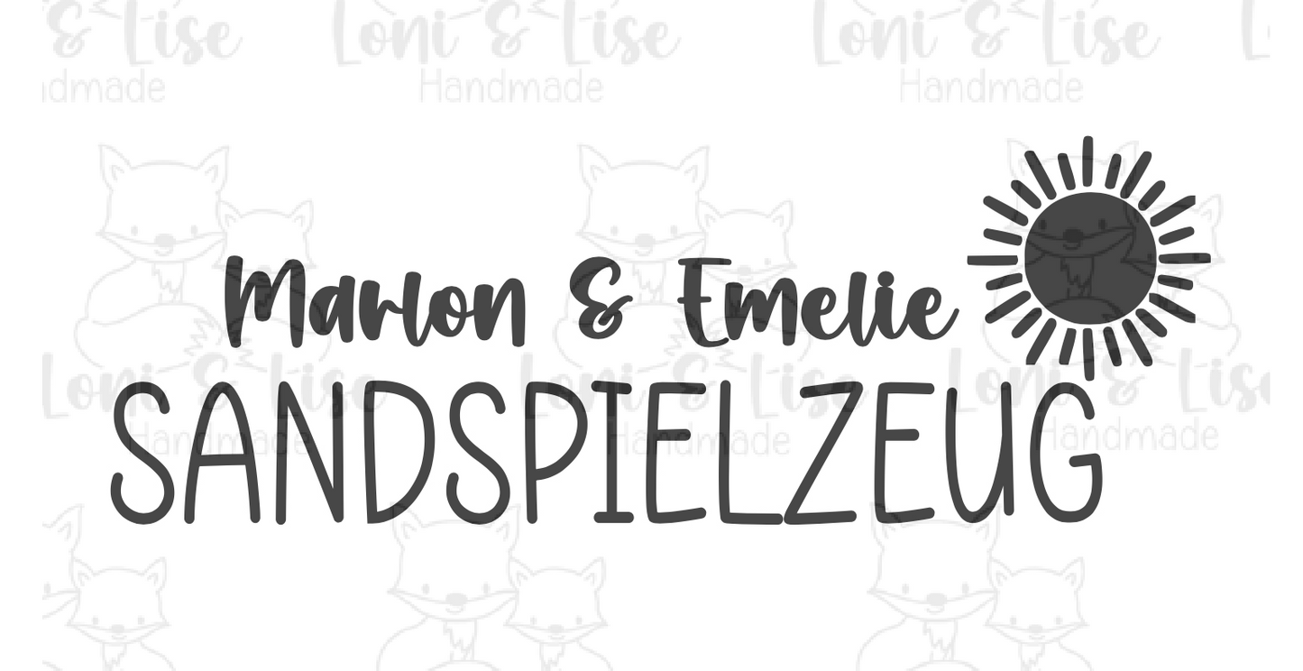 personalisierte Sandspielzeug Tasche