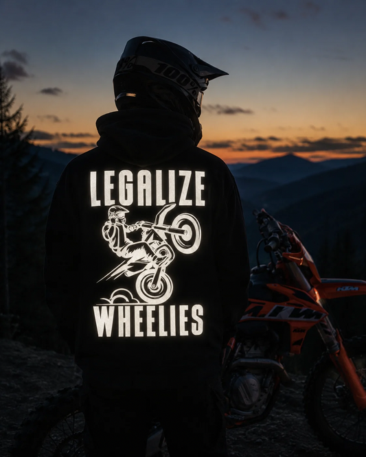 Reflektierender Hoodie „Legalize Wheelies“