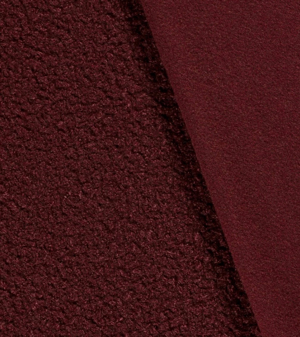 Bouclé Stoff Uni Weinrot