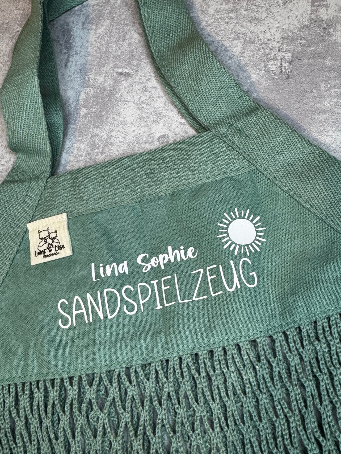 personalisierte Sandspielzeug Tasche